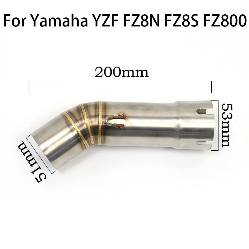 For Yamaha YZF FZ800 FZ8N FZ8S FZ8 Motorcycle Exhaust Muffler Pipe Middle muffler Connector Link Pipe Tube Stainless Steel