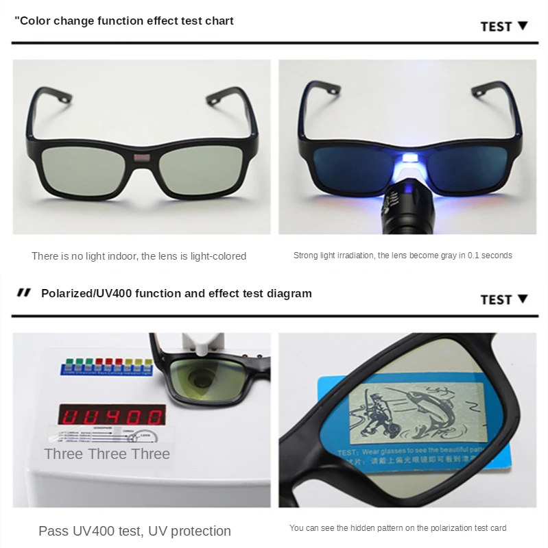 ZHIYI Black Vintage Men Women Chameleon Glasses LCD Smart Chip Photochromic Polarized Sunglasses Anti-Glare Glasses for Driving