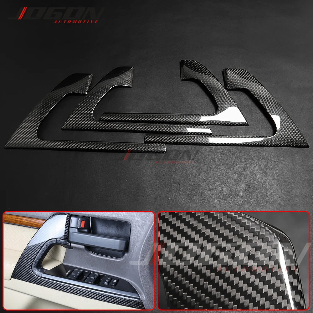 

Real Carbon Fiber Interior Door Panel Armrest Handle Handrail Frame Cover Stickers For Toyota Land Cruiser LC200 FJ200 2016-2020