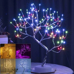 Touch Switch LED Tabletop Tree Light LED Tabletop Tree Light USB/ Battery Operated LED Tabletop Bonsai Tree Light Christmas Lamp