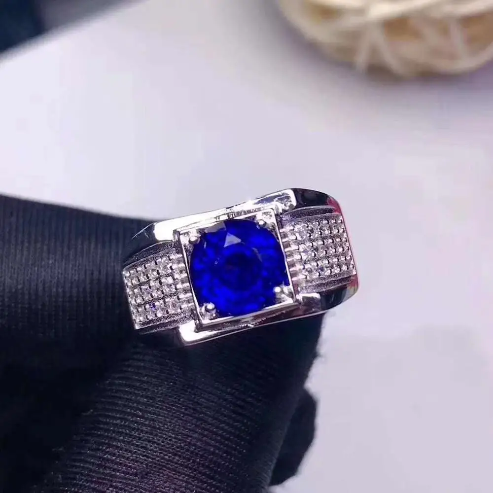 

Sapphire Man Ring 925 sterling silver Wholesales Fine jewelry Sapphire Man Ring