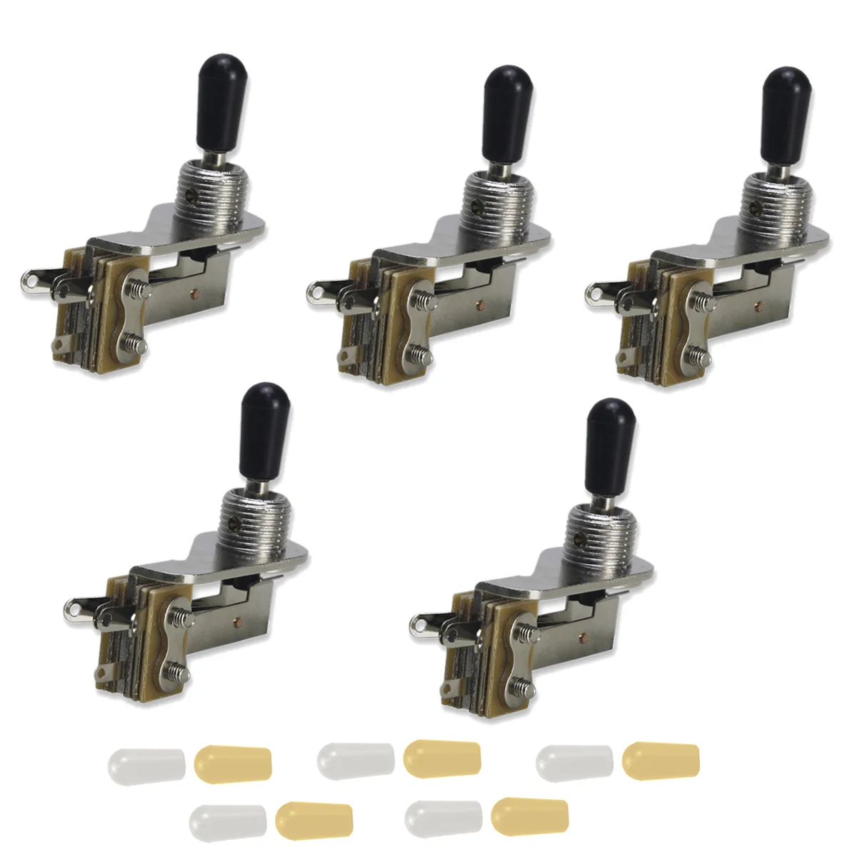 

FLEOR 5PCS L-Type 3 Way Guitar Switch Toggle Switch with Tips for Guitar Parts