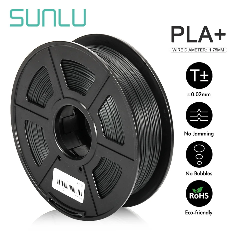 SUNLU PLA+ Filament 3D Printer Filamen PLA PLUS 1KG A Roll 1.75MM Filament Buy 4 Rolls Get 1 Roll Free Gift on 328 Live