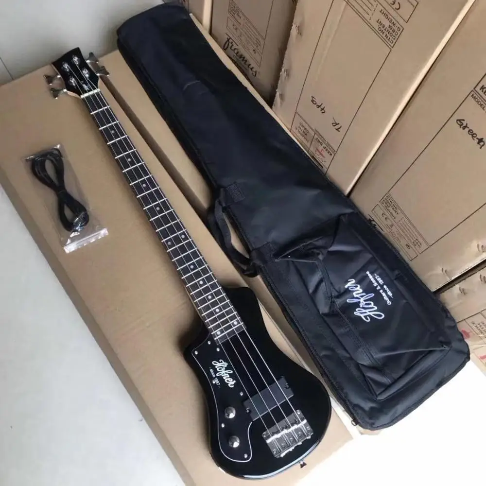 Lefty mini hofner shorty baixo vermelho/preto canhoto hofner