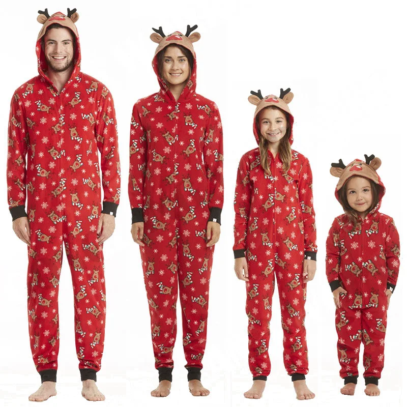 New Year\'s Family Matching Christmas Pajamas Sets Mom and Dad Baby Kid Clothes Print Family Outfits Sleepwear Nightwear 4 Styles