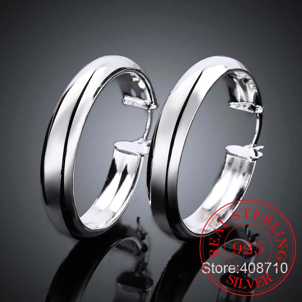 Pendientes de aro de plata 925 para mujer, regalo de boda, joyería fina de Europa, regalo de Navidad, gran oferta, fiesta de compromiso