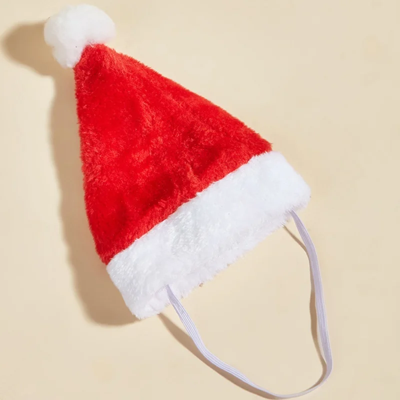 Adjustable 3D Christmas Pet Santa Hat For Dogs Cats Christmas Costume Pet Accessories Halloween Holiday Christmas Party Cap