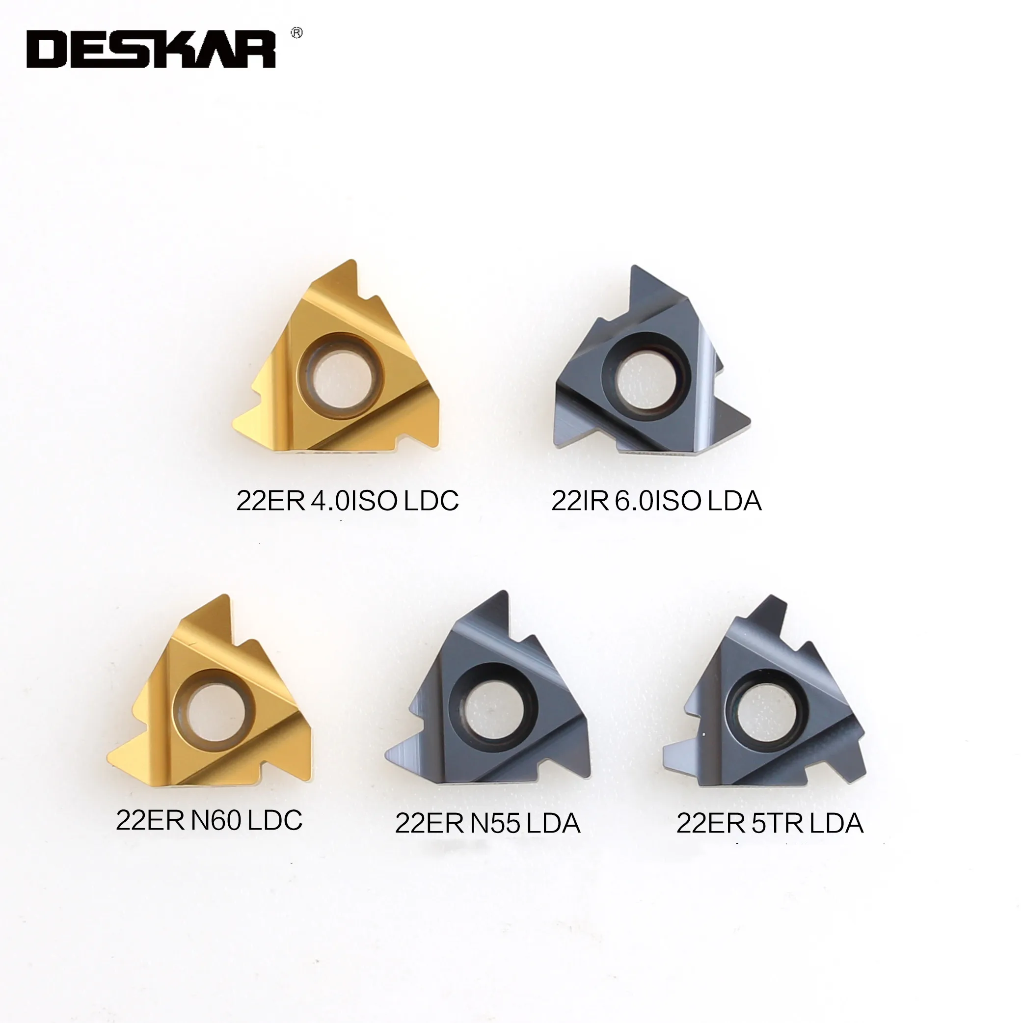 10PCS DESKAR 22ER 22IR 4TR 5TR 6TR LDA LDC เครื่องมือกลึงเกลียวคาร์ไบด์แทรก CNC เครื่องกลึงโลหะเครื่องตัดด้ายใบมีด