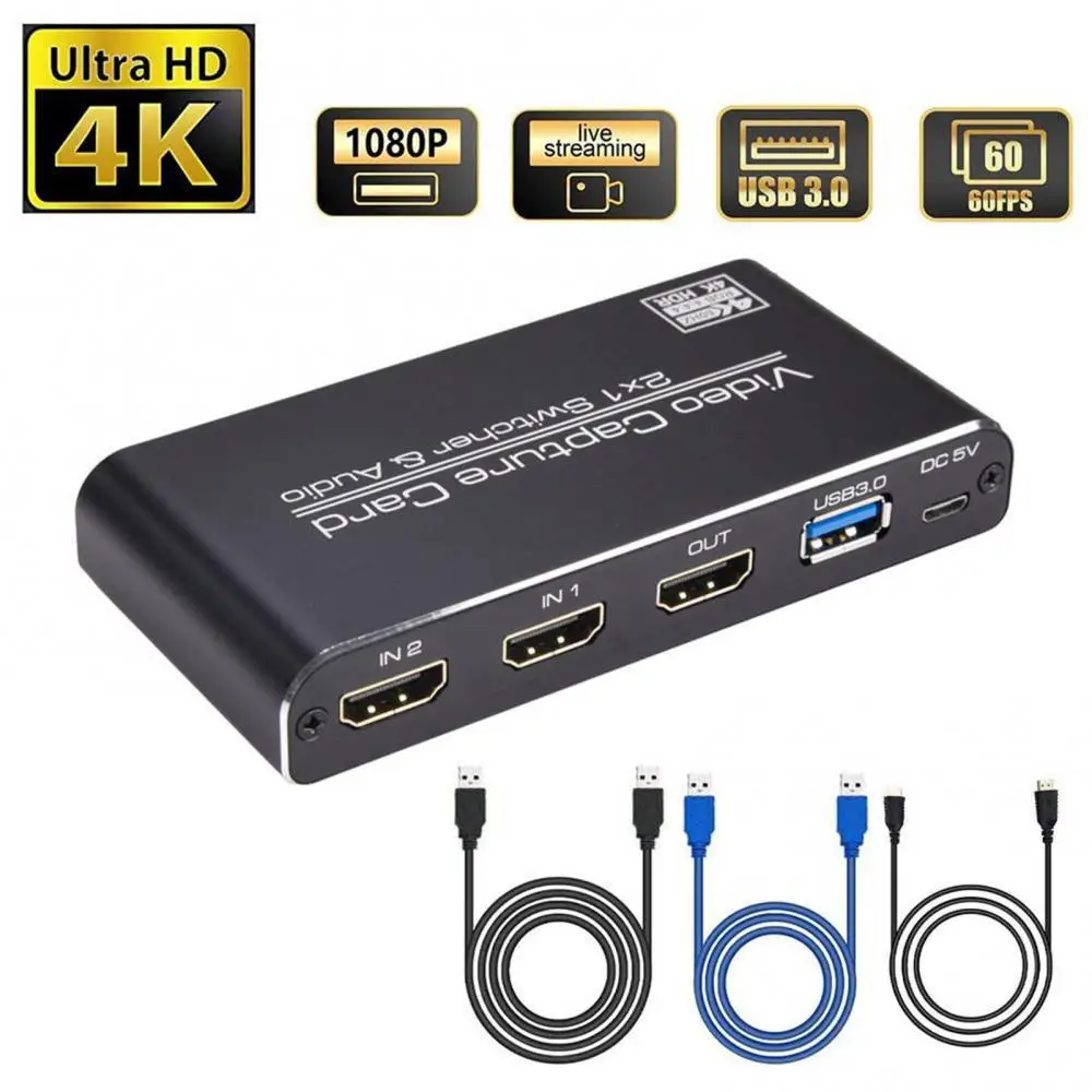 USB3.0 Dual HDMI-compatible Video Audio Signal 4K Input Capture Card Adapter Converter