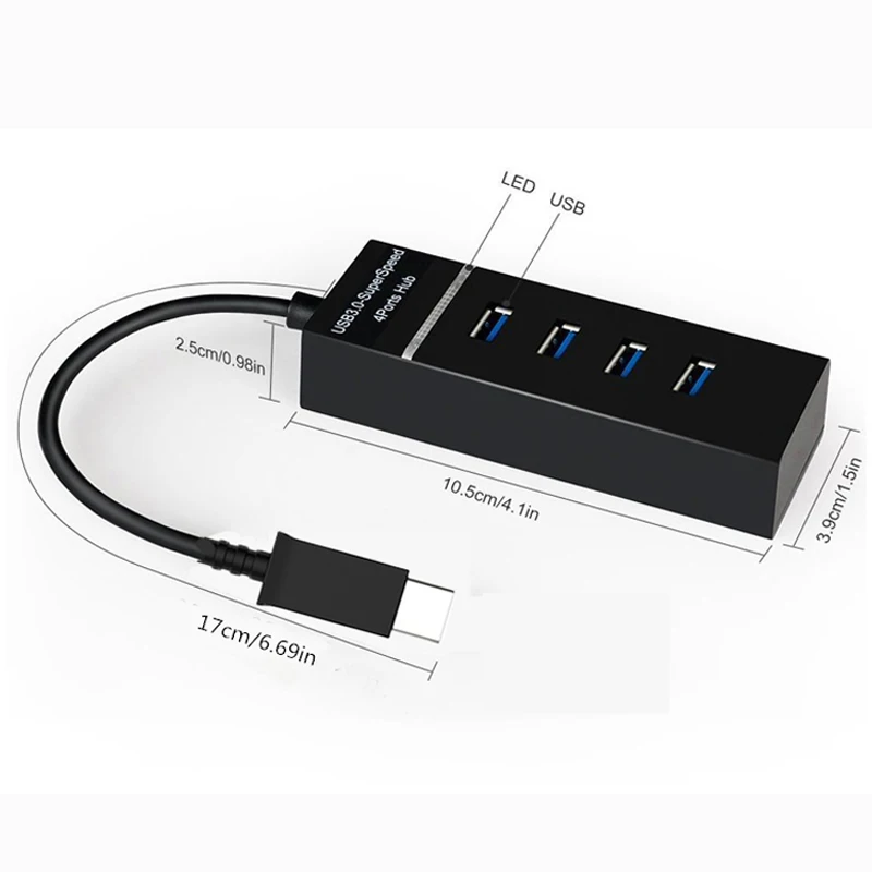 USB 3,0 концентратор мульти 3,1 Тип C USB 4 порта для MacBook Air Pro компьютера ПК ноутбука аксессуары Usb 3 концентратор OTG адаптер сплиттер