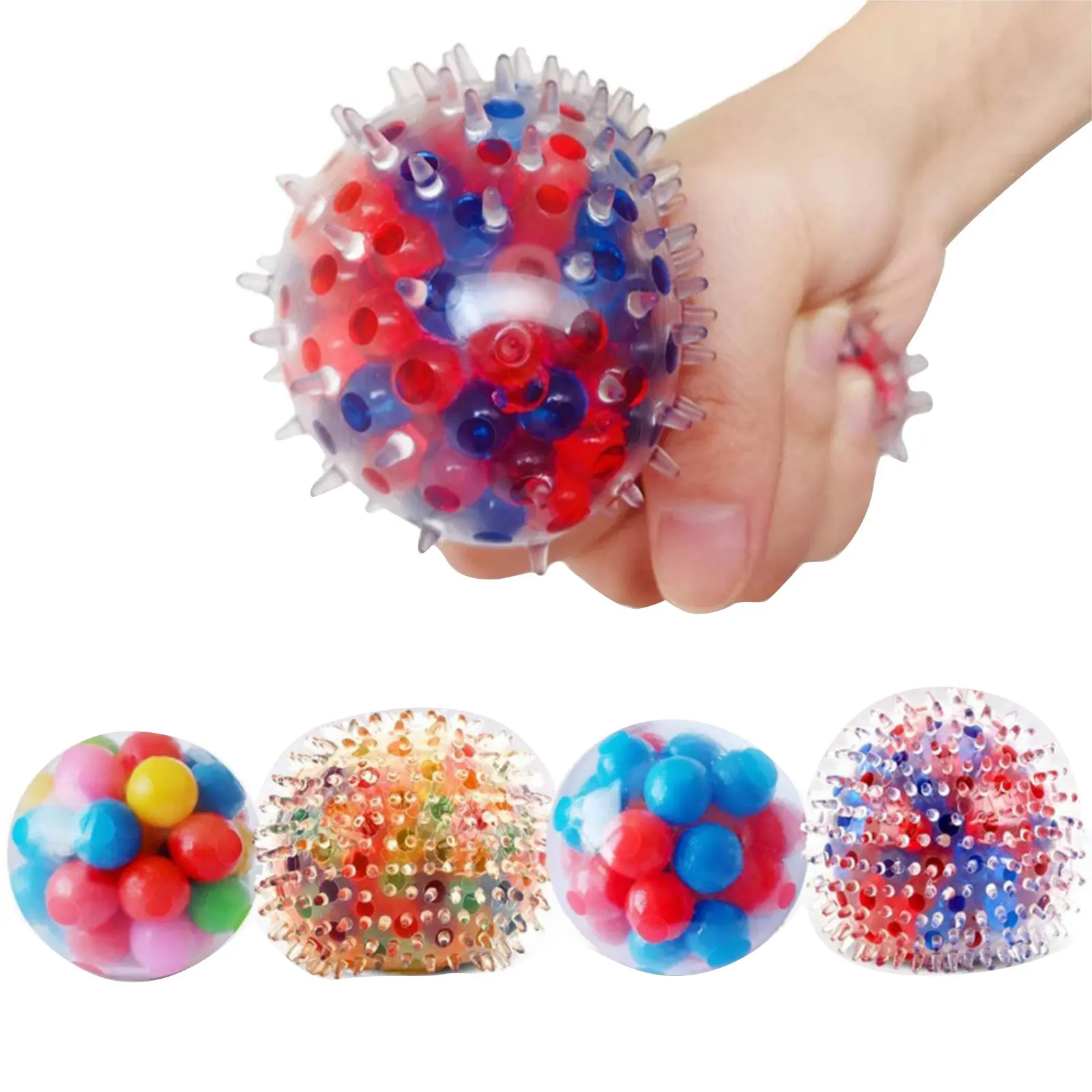 Squeeze Ball Toy Relieve Stress DNA Colorful Beads New Fashion Hand Exercise Tool for Kids / Adults