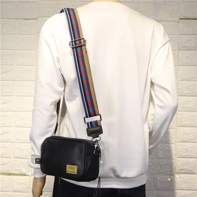 Korean Brand Designer Men Crossbody Bags Leather Man Stylish Design Male Sling Bag Small Fashion Shoulder Messenger Bags