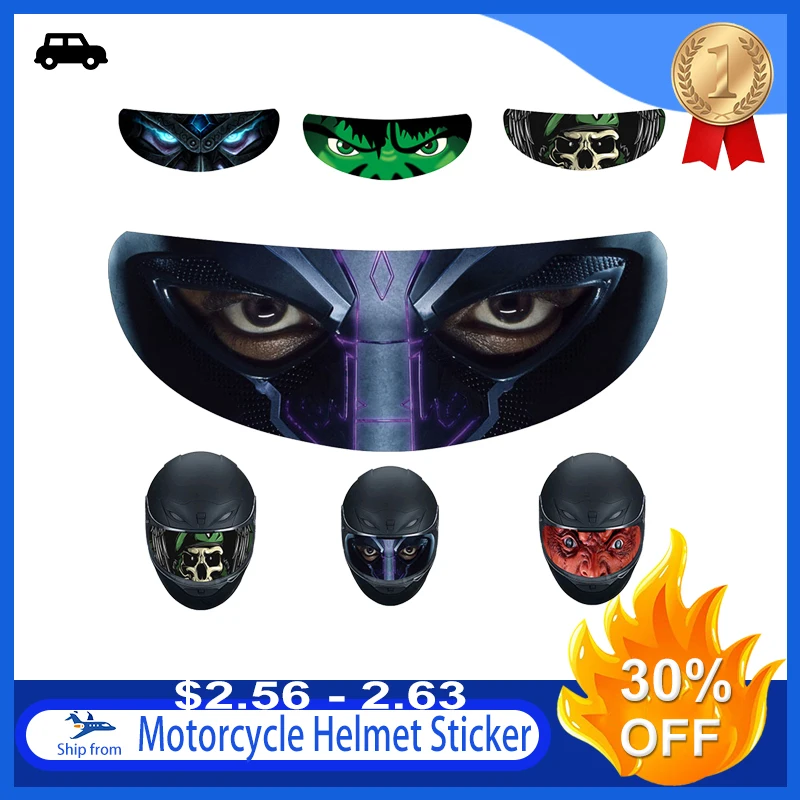 

Motorcycle Helmet Decoration Sticker Detachable Racing Helmet Lens Visor Cool Applique Personality Film Translucent Lens Decal