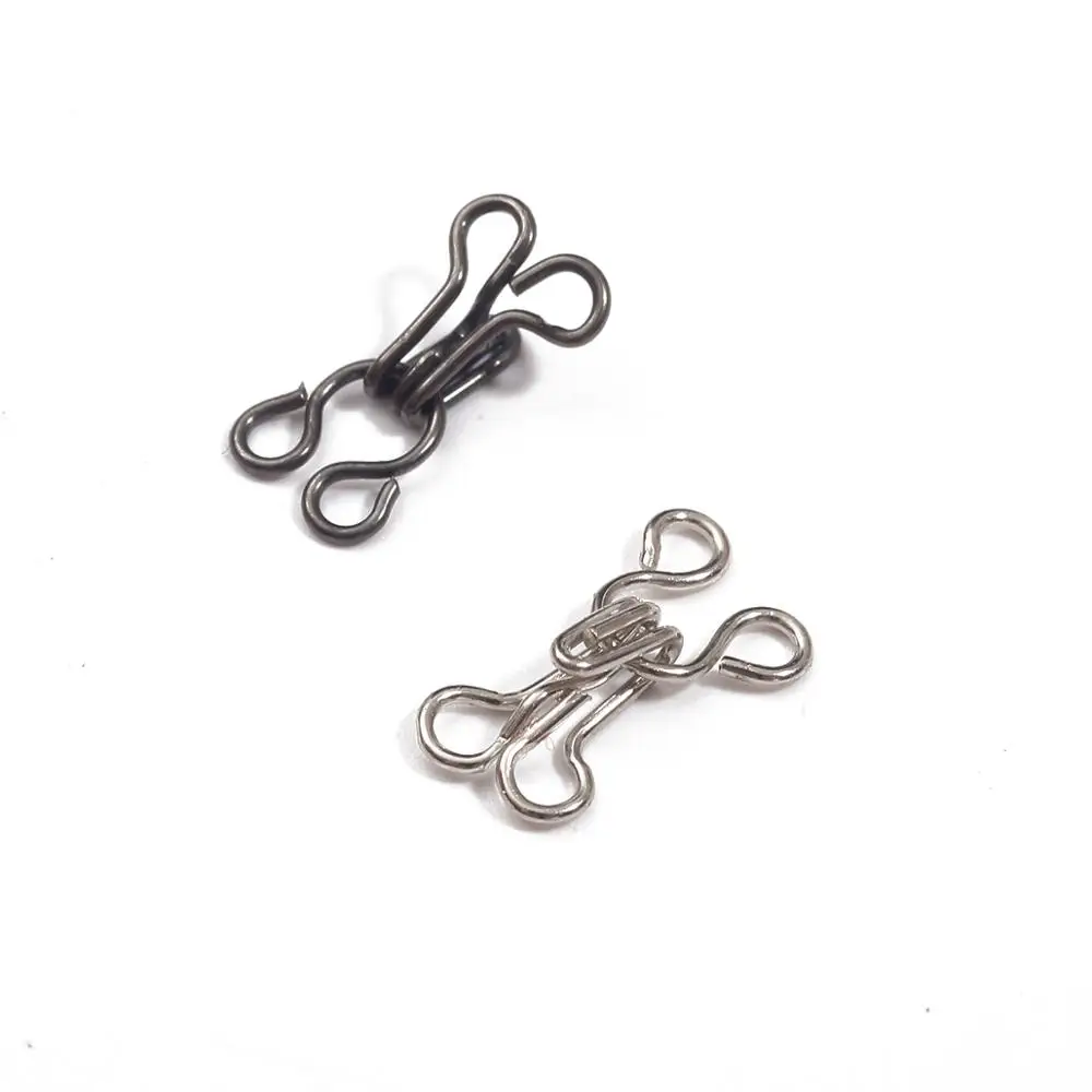 Silver/Black 24pcs Sewing Hooks and Eyes Closure Eye Sewing Closure for Bra Fur Coat Jacket Garment Sewing Accessories