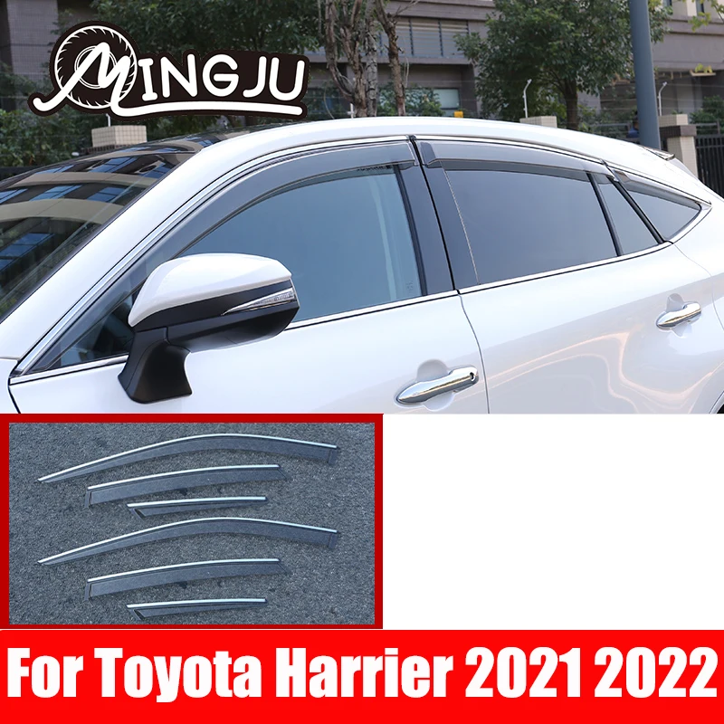 For Toyota Harrier Venza 2021 2022  Window Visor Awnings Shelters Vent Shades Sun Rain Deflector Guard Auto Accessories