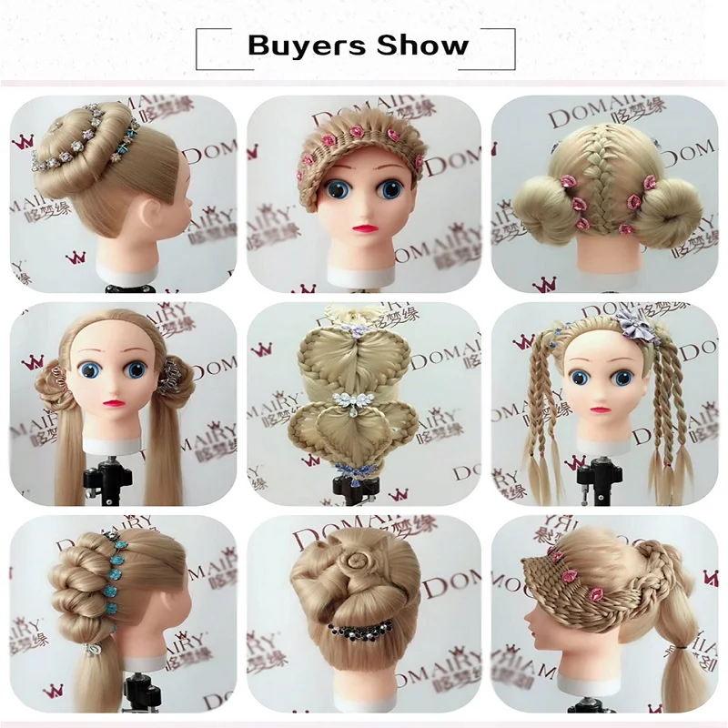 Cartoon Mannequin Head For Hair Training Styling Professional Hairdressing Cosmetology Dolls Head For Hairstyles