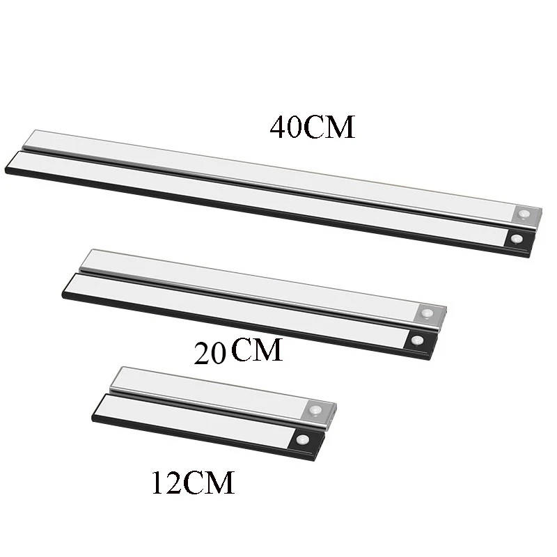 1 2PCS Ultra-thin LED Under Cabinet Closet Automatic LED Light USB Recharge 3Modes Motion Sensor Wall lamps for Kitchen Wardrobe