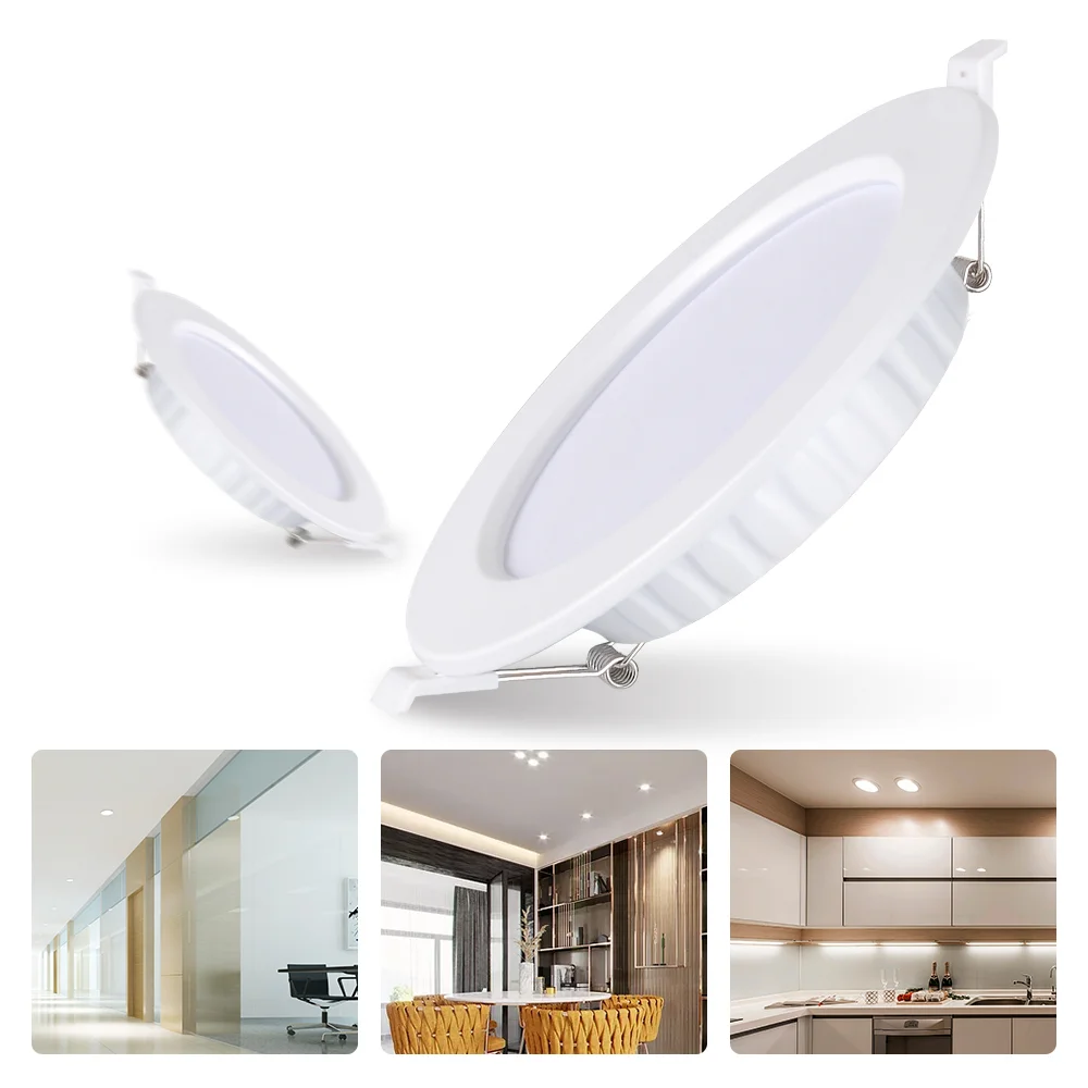 Ronud lâmpada de led de teto 4 polegadas/6 polegadas, para embutir no banheiro, cozinha, 12w 20w, lâmpada embutida, frete grátis