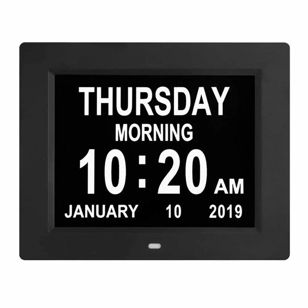 Digital Calendar Electronic Alarm Clock with 8inch Screen Display for Extra Impaired Vision People The Aged Seniors Wall Clock