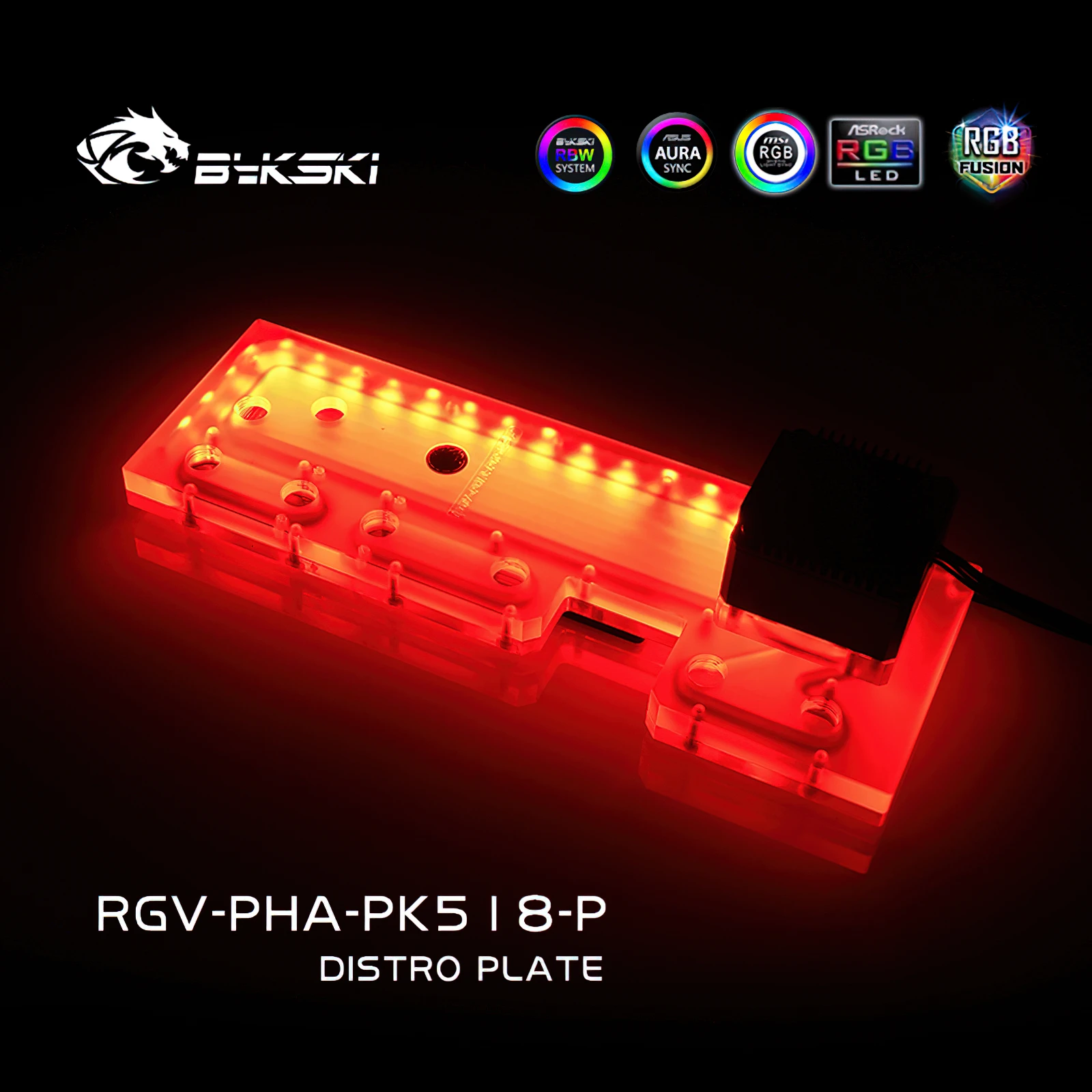 Bykski RGB Water Cooling Distro Plate Reservoir for Phanteks PK518/600S Chassis Case RGV-PHA-PK518-P