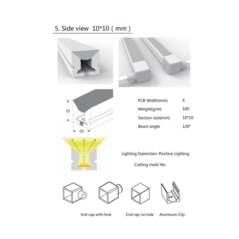 Tube de ULau néon LED, tube de lampe souple, étanche IP67, gel de pton, bande lumineuse flexible, 3mm, 5mm, 6mm, WS2811, WS2812B, SK6812