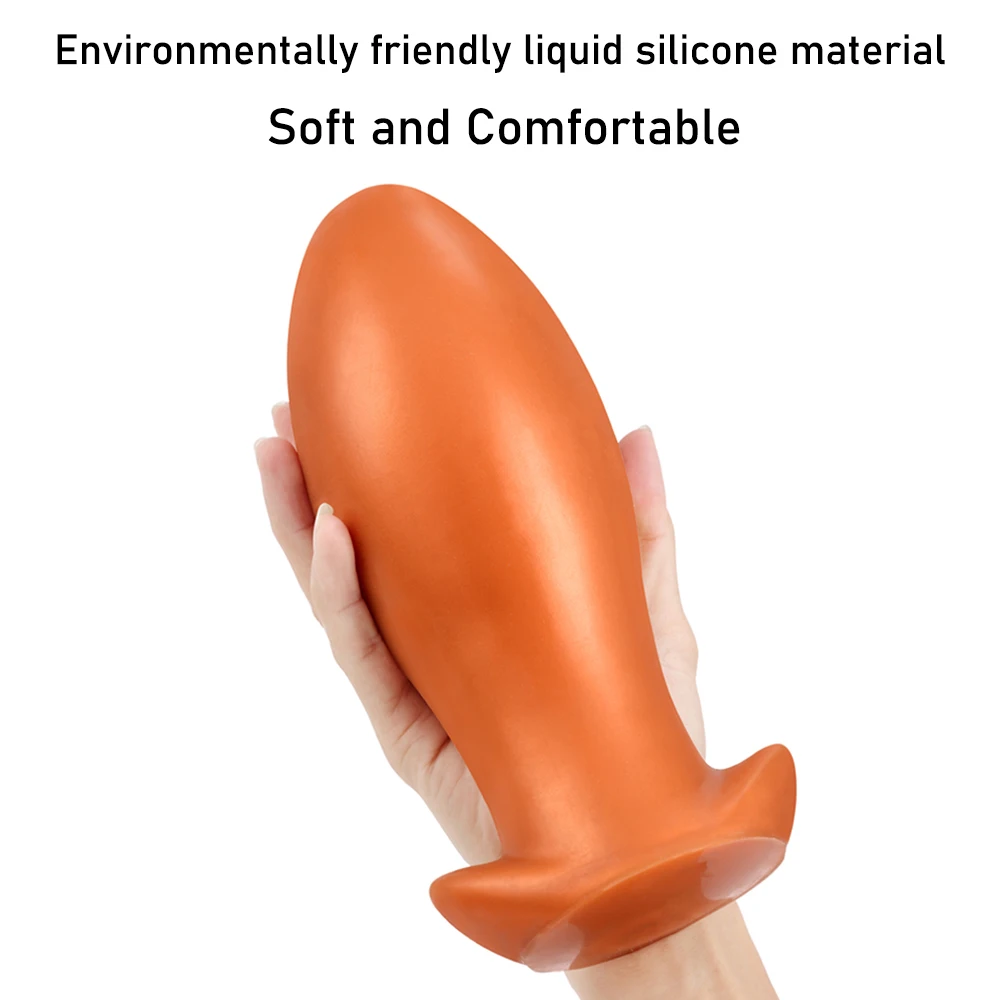 Liquid Silicone Oversize Egg Shape Anal Plug Dildos for Men and Women Soft Big Anal Dilator Massage Stimulate Anus Adult Sex Toy