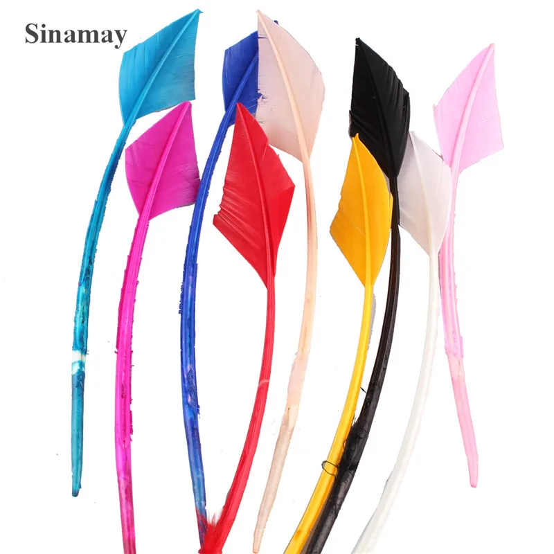 Feather Hard Natural Goose Plumas 25-30Cm Swan Feathers For Wedding Hat DIY Plume Decoration For Home Party Wedding Trim 100Pcs