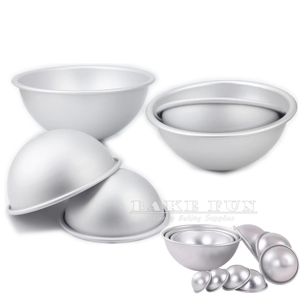 4cm-22.5cm 4 5 6 7 8 Inch Shallow Half Ball Shape Aluminium Hemispherical Cake Mold Egg Tarts Molds Cheese Bread Bakeware Gadget