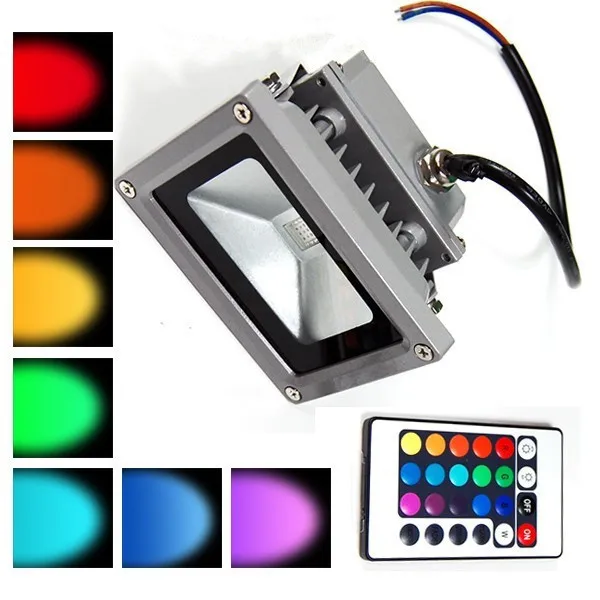 

6PCS AC85-265V Outdoor Lighting 10W RGB Led Floodlight Black/Gray Housing Waterproof IP65 Led Flood Light Landscape Lamp