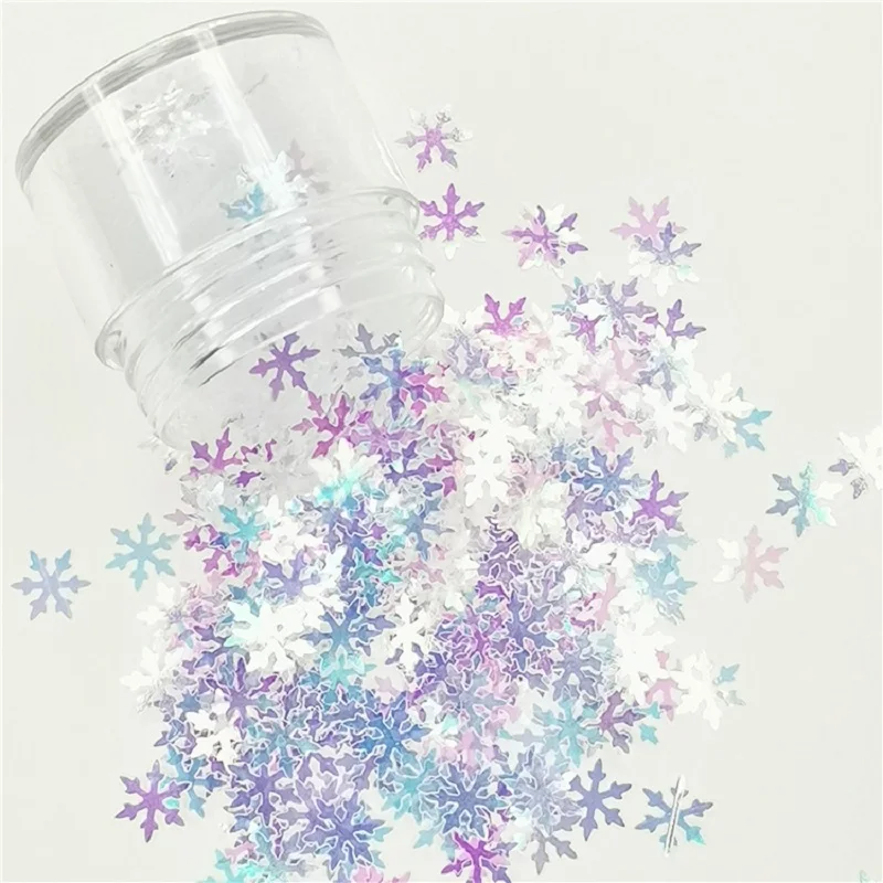 Snowflake Sequin 8mm Christmas Sequins Ultrathin Glitter Big Paillettes PET Loose Paillette DIY Nail Art Party Decorations 8g