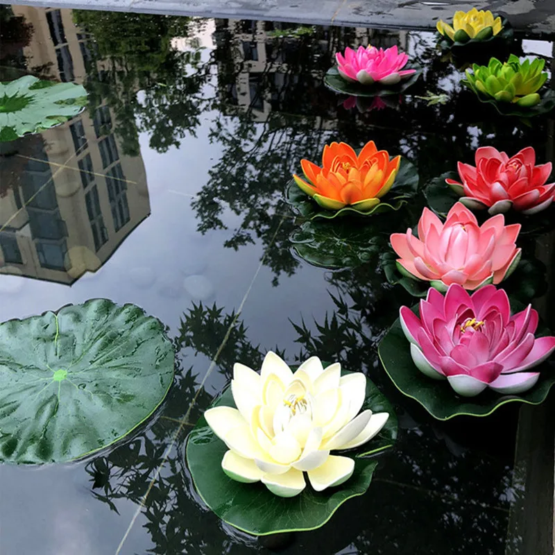 Artificial flower lotus water lily pond fish tank decoration flower temple environmental protection  Simulation