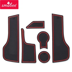 Smabee for Lada Vesta 2015 2016 2017 2018 2019 Anti-Slip Gate Slot Cup Mat Door Groove Pad Rubber Coaster Car Accessories 6Pcs