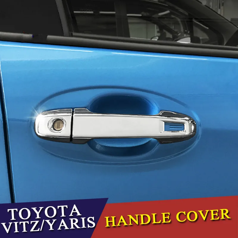 For Toyota Yaris Vitz 2016 - 2019 Door handle sequins Cover Trim Car Accessories Stickers Car Styling ABS Chrome