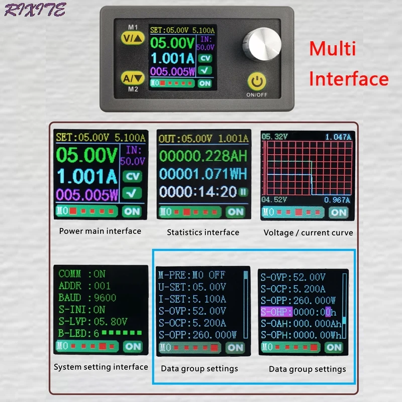 DC DC Buck Converter CC CV 50V 5A โมดูลปรับห้องปฏิบัติการ Power Supply โวลต์มิเตอร์แอมป์มิเตอร์การสื่อสาร