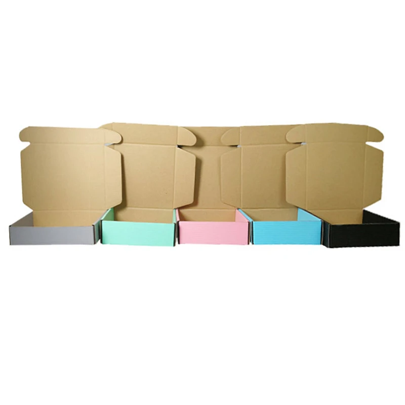 20Pcs New Express Paper Box Blue Green Corrugated Box Cardboard Electronic Accessories Packaging Boxes Kraft Jewelry Gift Boxes