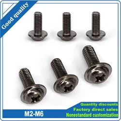5/50pc 블랙 스테인레스 스틸 크로스 Recessed 필립스 팬 트러스 헤드 와셔 패딩 칼라 볼트 PWM M2 M2.5 M3 M4 M5 M6
