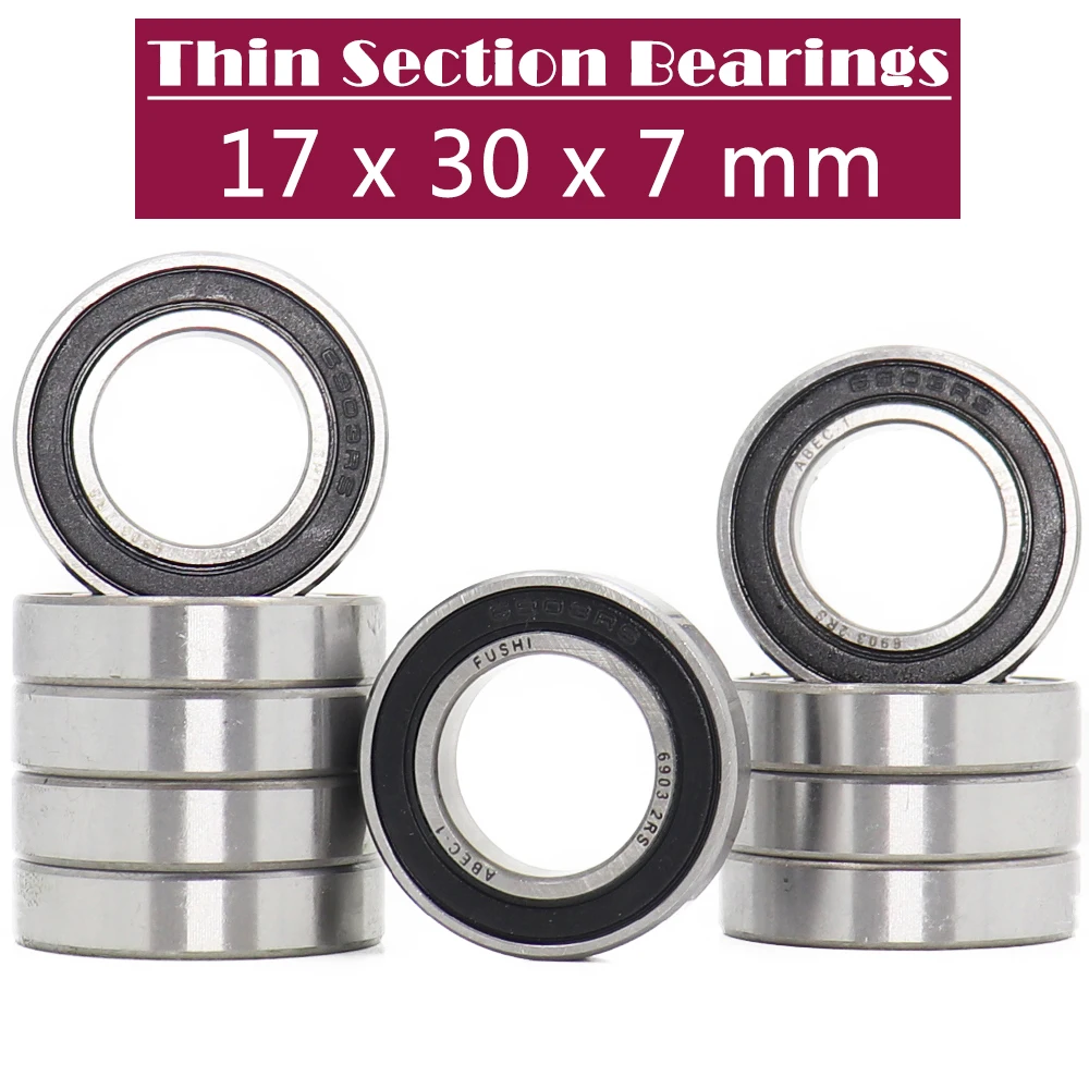 6903-2RS Bearing ( 10 PCS ) 17*30*7 mm Thin Section 6903 2RS Ball Bearings 6903RS 61903 RS