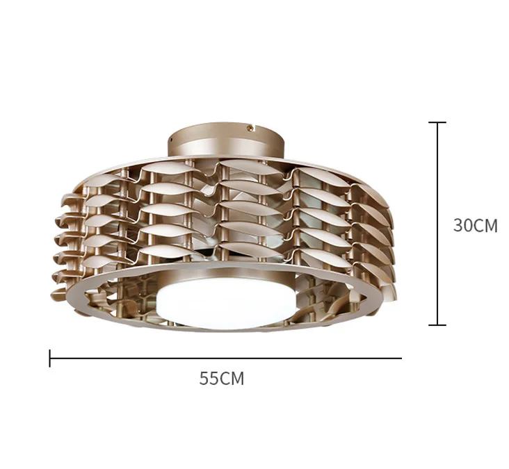 Imagem -06 - Ventilador de Teto Criativo com Luzes Ventilador de Teto Interno e Silencioso Luz Estilo Europeu sem Ventilador com Design de Lâmina