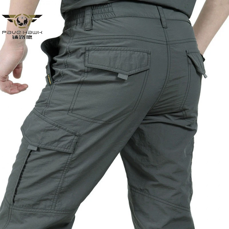 Men\'s Tactical Cargo Pants Breathable lightweight Waterproof Quick Dry Casual Pants Men Summer Army Military Style Trousers 4XL