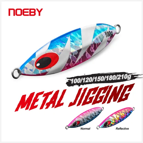 NOEBY-anzuelo de Metal de Jigging lento, 100g, 120g, 150g, 180g, 210g, señuelo de cuchara de fundición a tierra, cebo duro Artificial para aparejos de pesca en el mar