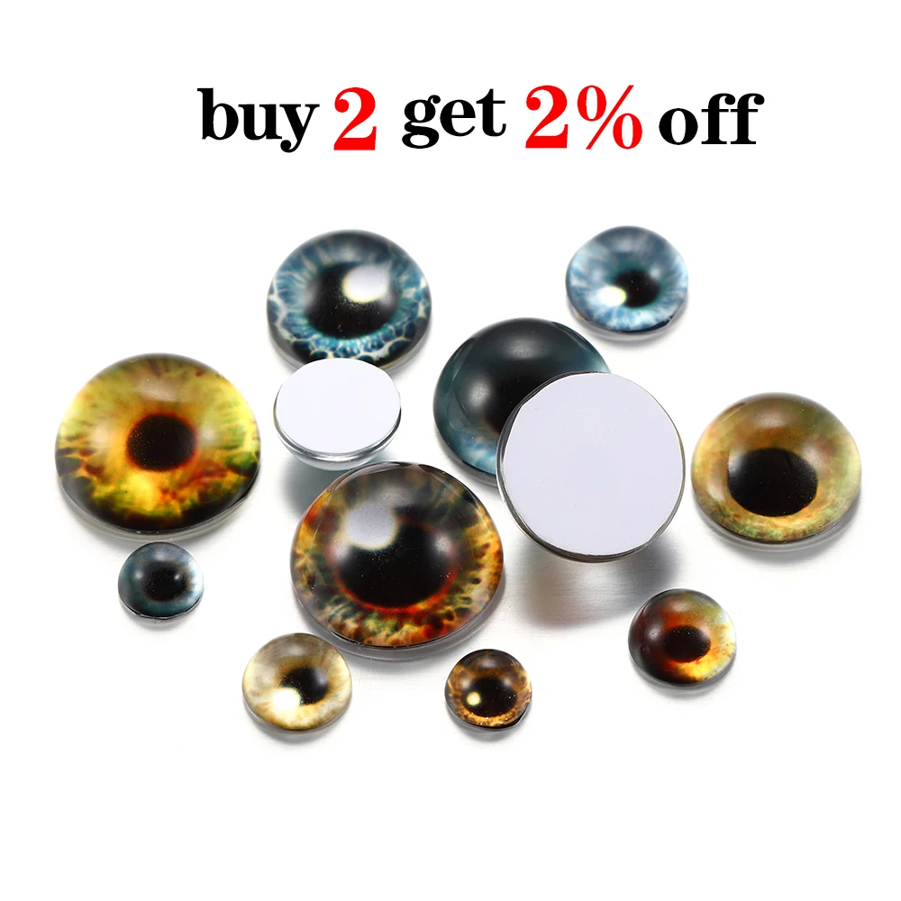 10PCS/Lot 8-20mm Cat Eye Pattern Glass Cabochons Dome Cover Cabochon DIY For Jewelry Making Finding Supplies Accessories Pendant