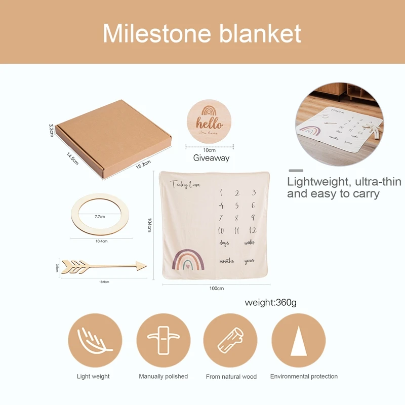 1Pc Nordic Cotton Baby Milestone Blankets Photography Accessories Background Blankets Stroller Cover Play Mats Commemorate Rug