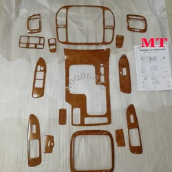Automotive Interior Wood Grain Dash Trim Kit Fit For Toyota Land cruiser LC100 MT Or AT 4500 4700 1998-02