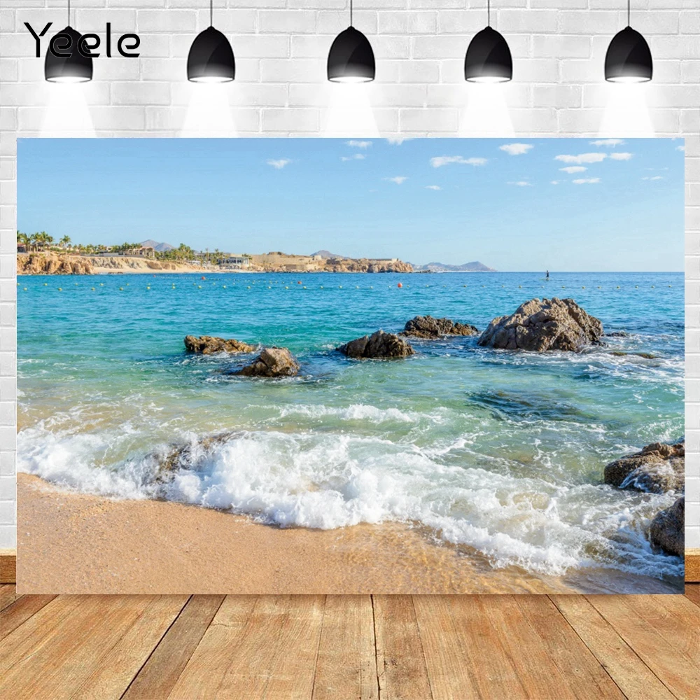 Yeele Summer Seaside Beach Wave Tropical Nature Scenery Backdrop Party Photography Vinyl Photo Background Photographic Photocall