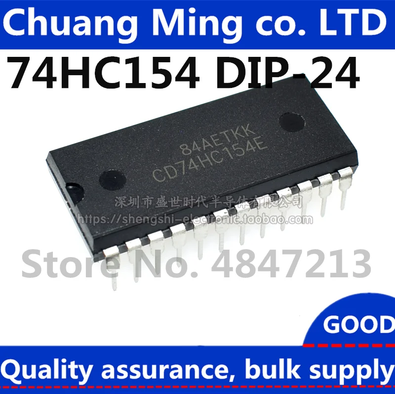 

Free shippin 10pcs/lots 74HC154 CD74HC154E DIP-24 4-16 line decoder/data separator IC in stock!