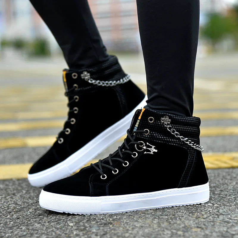 Mens Casual Skateboarding Shoes High Top Sneakers Sports Shoes Breathable Hip Hop Walking Shoes Street Shoes Men Luxury Sneakers