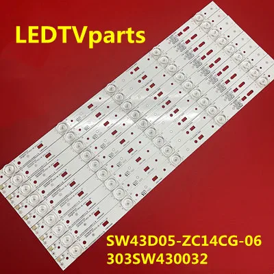 

1set=9pieces Original For PPTV-43C2 LED-43B800S 43E390E LED Backlight 5 lamps SW43D05-ZC14CG-06 303SW430032