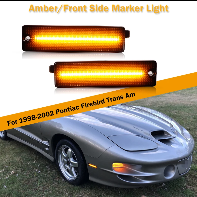 For Pontiac Firebird 1998-2002 Front Amber Rear Red Led Side Marker Lights Auto Fender Flare Lamps 05977941 05977403