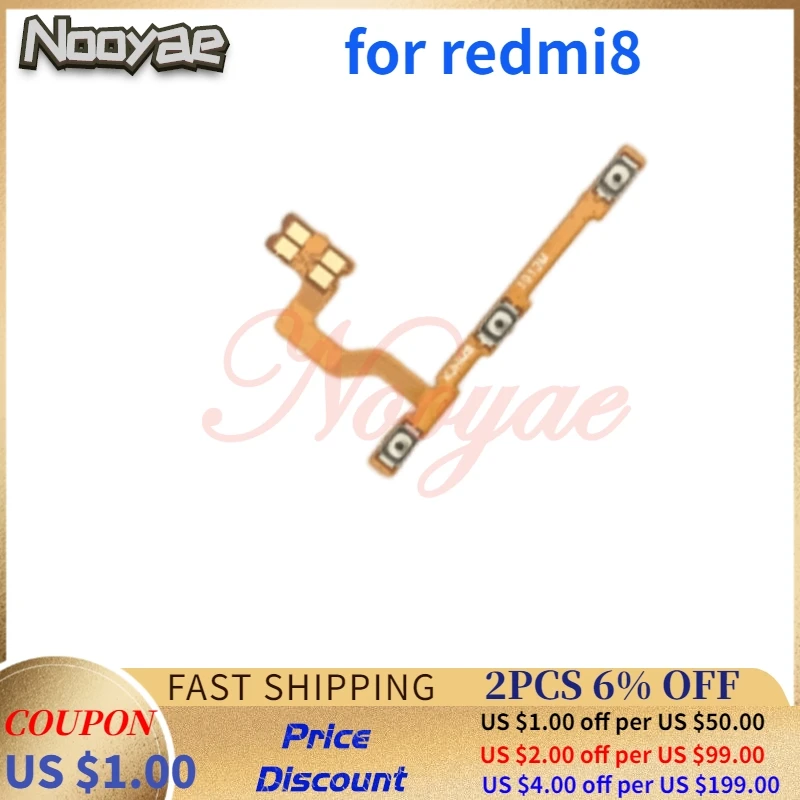 Novaphopat For Redmi 8 8A Power on off Volume Up Down Switch Key Button Flex Cable Replacement Parts