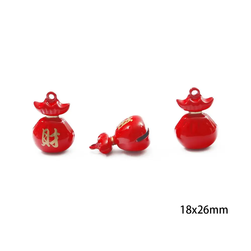 1 قطعة جرس نحاسي النمط الصيني حسن الحظ السحر DIY بها بنفسك مجوهرات الهاتف المحمول المعلقات حقيبة معلقة الحرفية صنع السنة الجديدة زينة عيد الميلاد